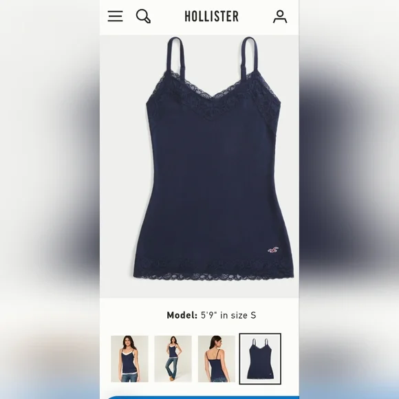 NWT Hollister Womens Lace Trim Layering Cami - Picture 1 of 4